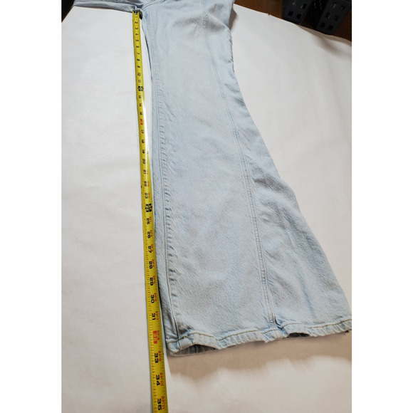 Free People Gilmore Wide Leg Jeans Womens 27 Light Wash Retro Flare High Rise - Picture 12 of 15